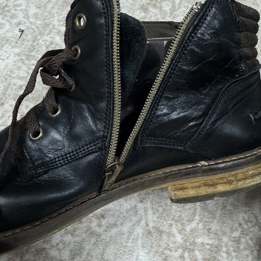 BULL BOXER Holten London Grunge Leather Zip Boots | Mens EU 45 US 12 Moto - Picture 14 of 14